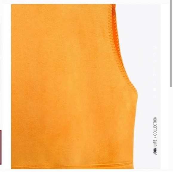 ZARA ORANGE FAUX SUEDE MINI DRESS XS - Picture 2 of 9